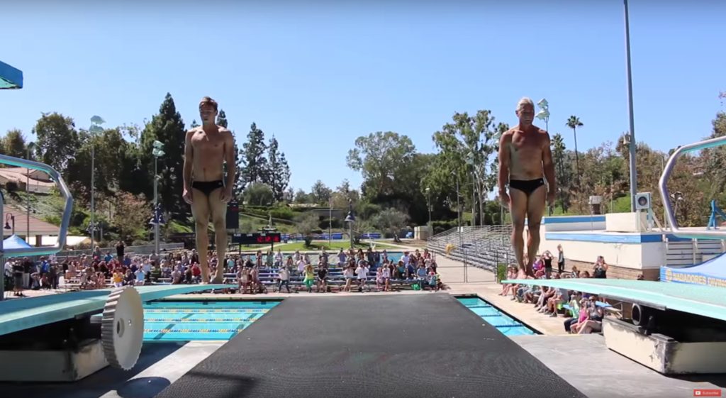 Greg Louganis & Tom Daley Synchronized Dive