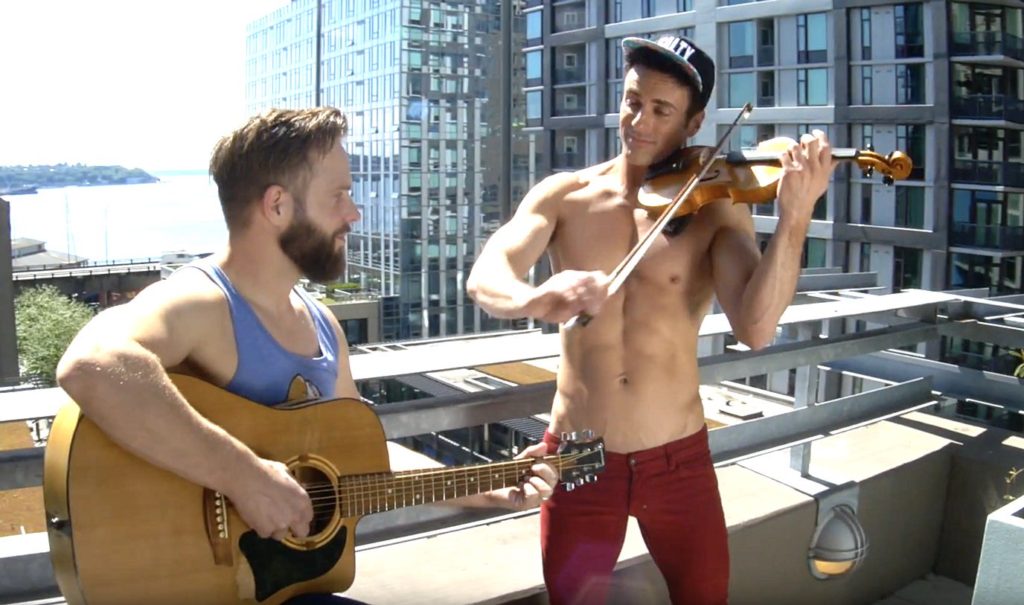 Tom Goss + The Shirtless Violinist = Perfect