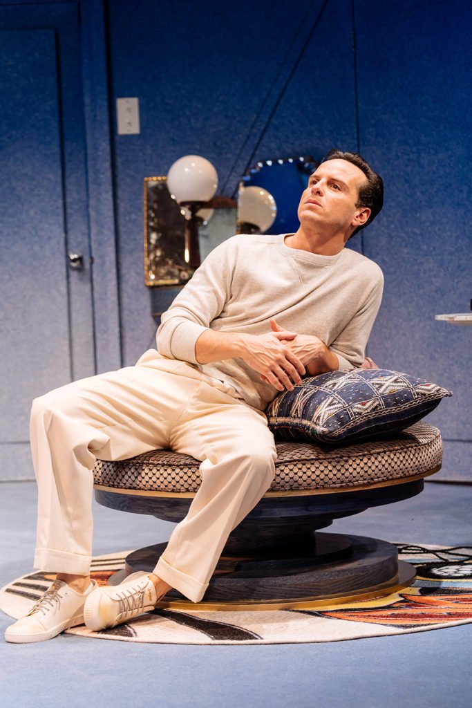 Andrew Scott IS Noel Coward in this sparkling revival of PRESENT LAUGHTER at London’s Old Vic