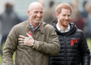 Prince Harry talks with HIV+ Gareth Thomas (former Welsh Rugby Capt) during National HIV Testing Week