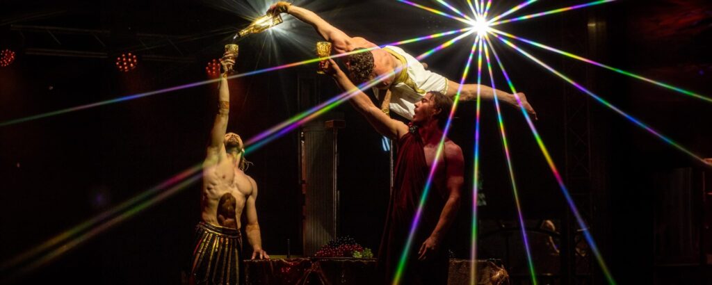Queerguru’s Andrew Hebden reviews the Greek gods in “HEAD FIRST ACROBATS”  show GODZ AT THE PEACOCK THEATRE, London