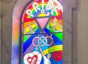 Lord Mayor of Belfast unveils a Stained Glass Window in City Hall to celebrate the LGBTQA+ Community