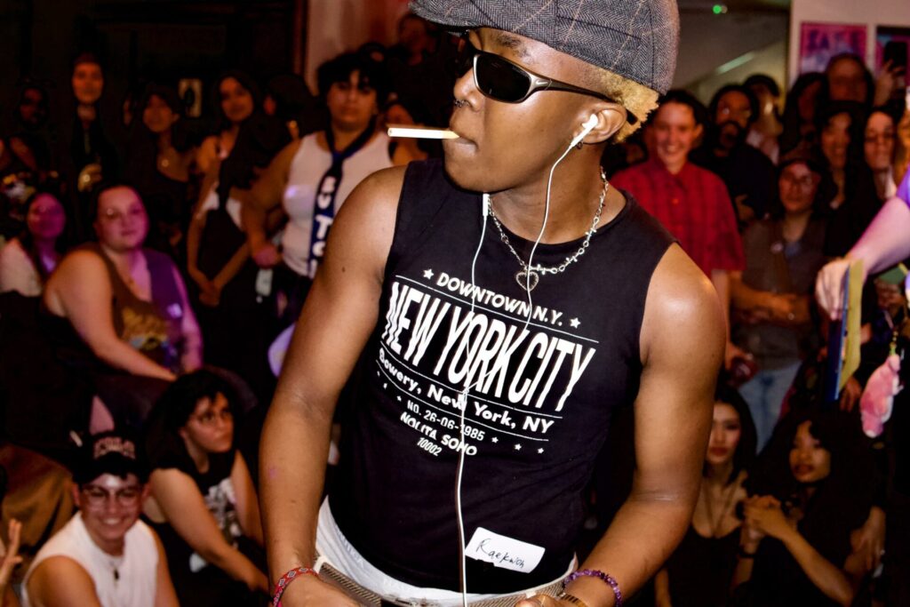 A packed crowd of London’s queer women gather for  the city’s first ever ‘performative butch’ contest