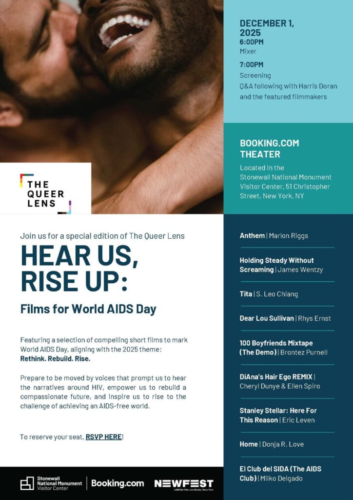 HEAR US :RISE UP : Films for WORLD AIDS DAY  @ STONEWALL, Christopher Street, NY