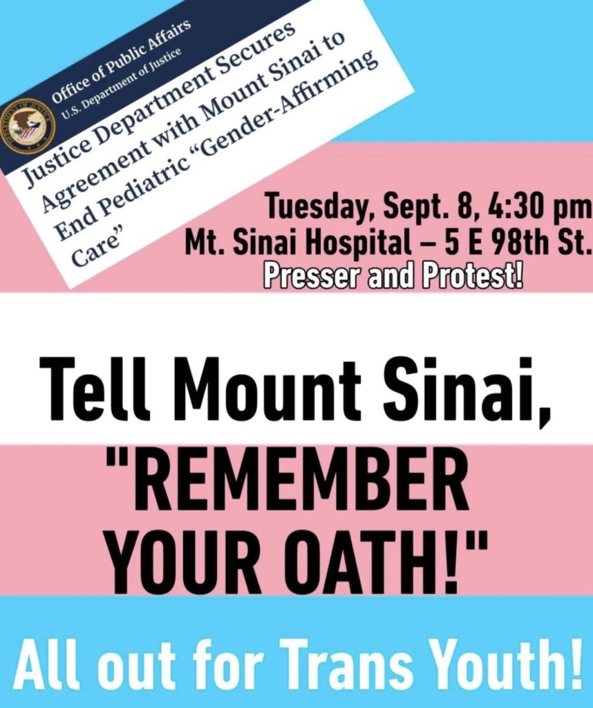 SHAME on you MOUNT SINAI : as a place that heals we expect so much better of you